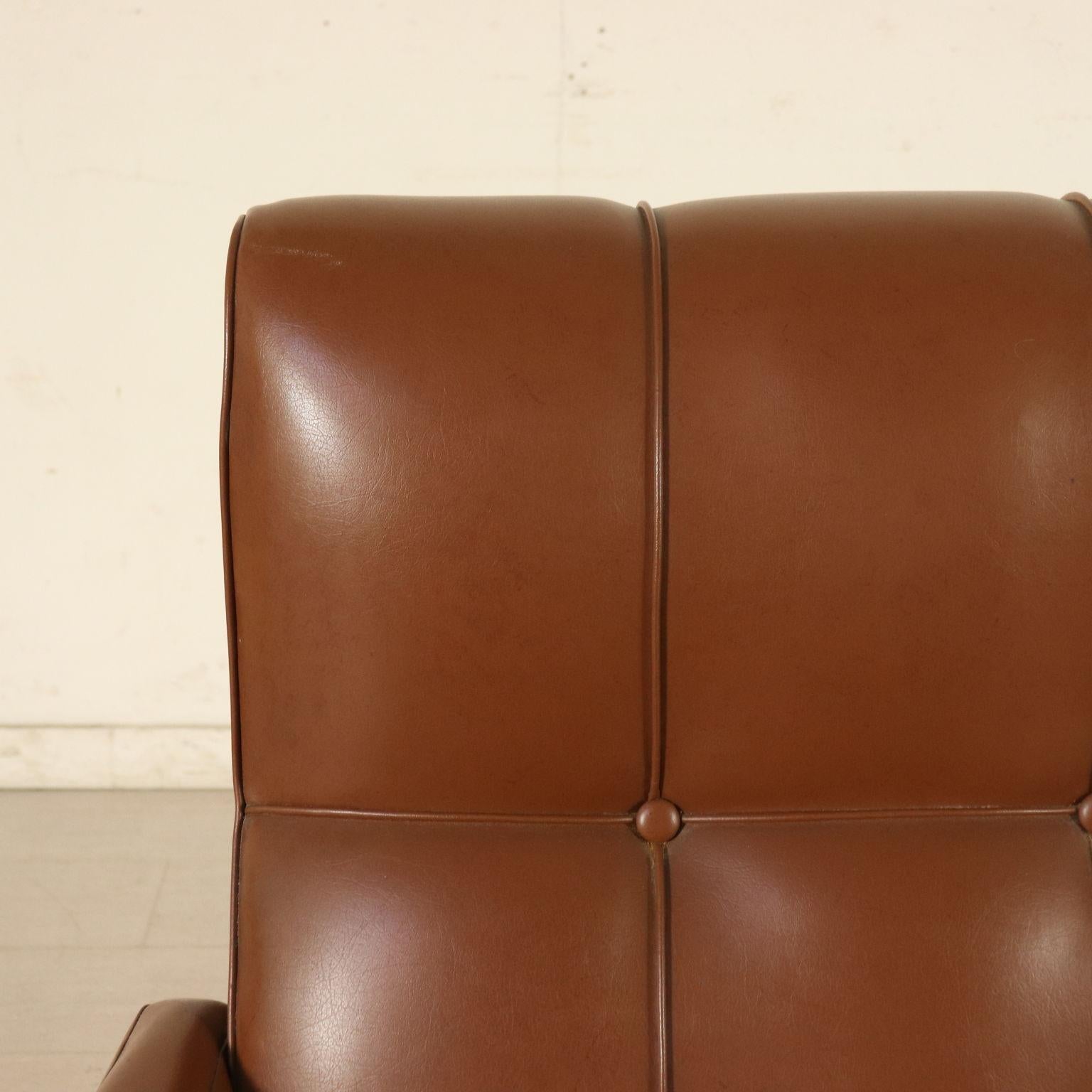 Armchair Leatherette Chromed Metal Vintage, Italy, 1960s-1970s In Good Condition In Milano, IT