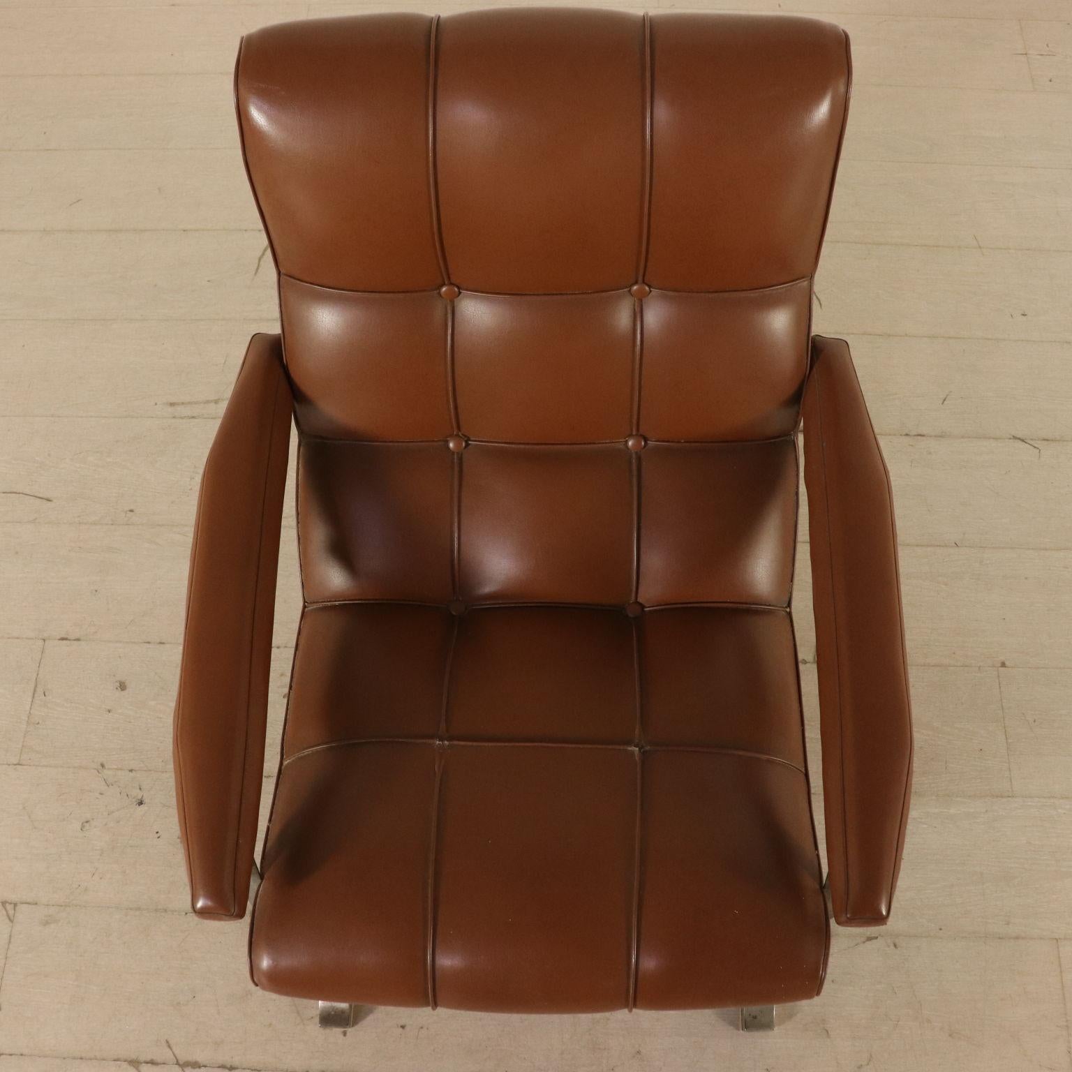 Armchair Leatherette Chromed Metal Vintage, Italy, 1960s-1970s 2