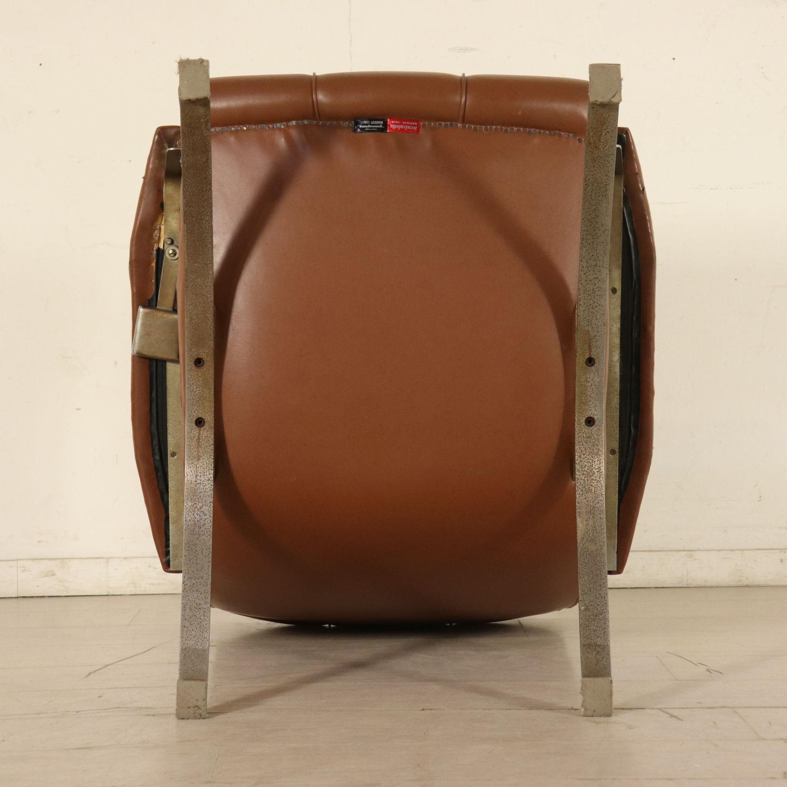 Armchair Leatherette Chromed Metal Vintage, Italy, 1960s-1970s 3