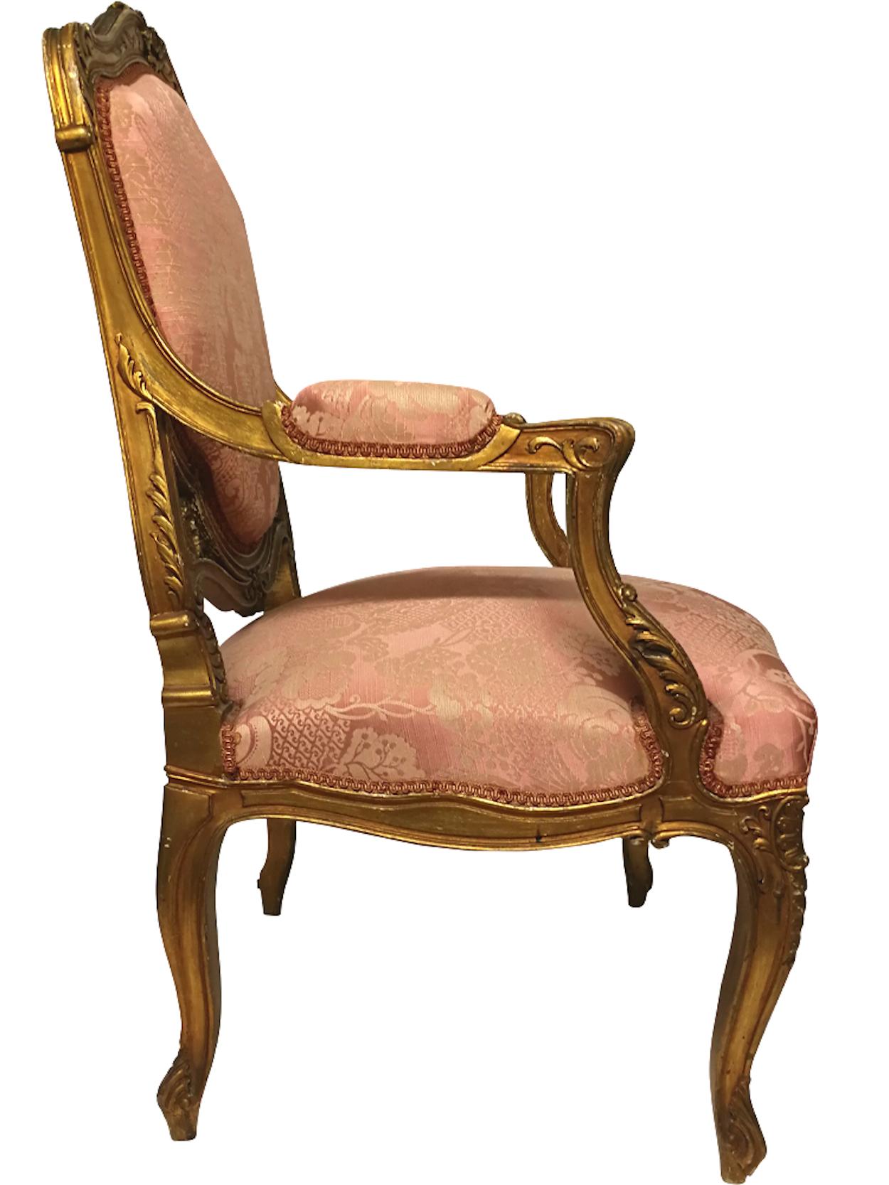 Armchair Louis XV Style 19th Century In Good Condition For Sale In Beuzevillette, FR