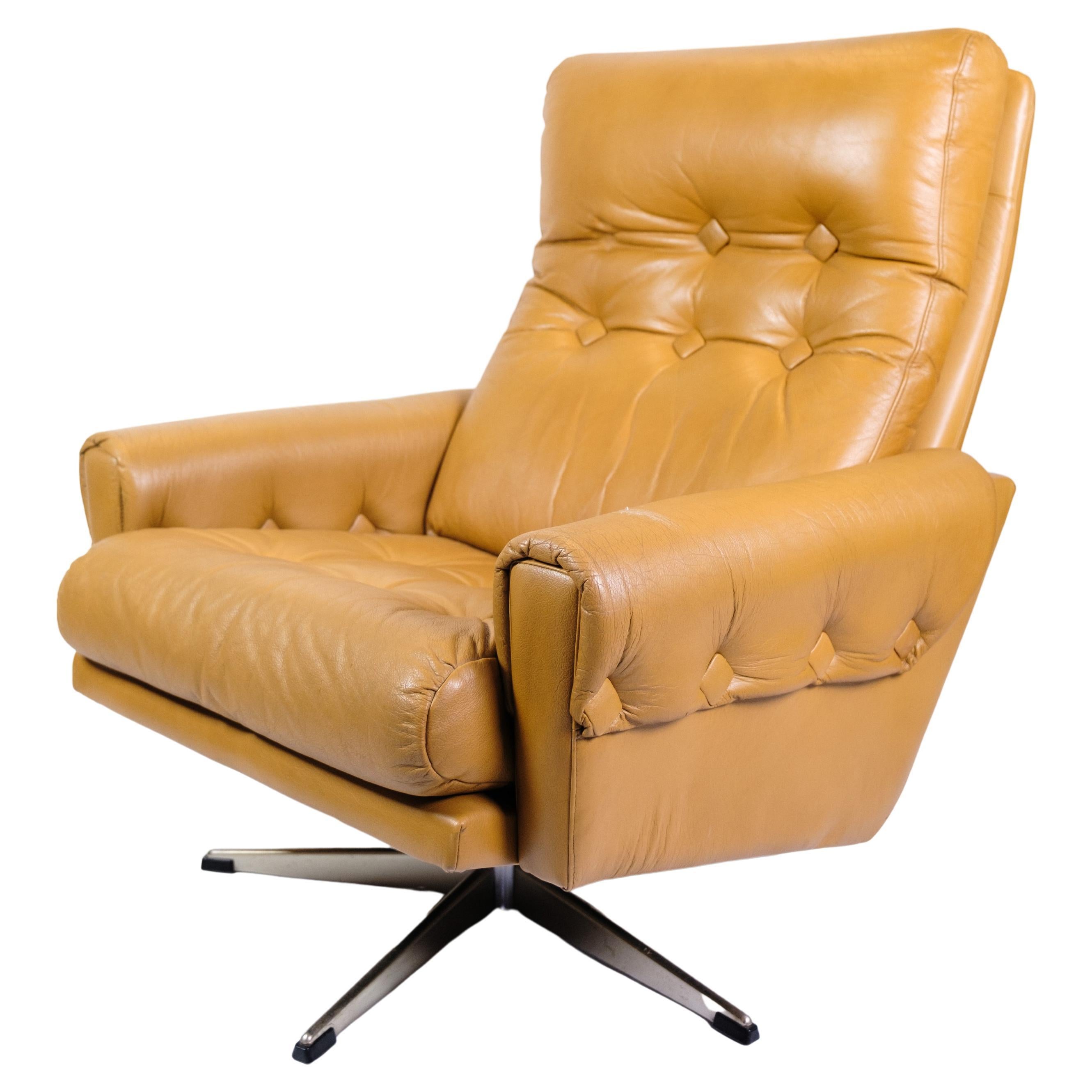 Sessel aus braunem Leder aus den 1980er Jahren im Angebot