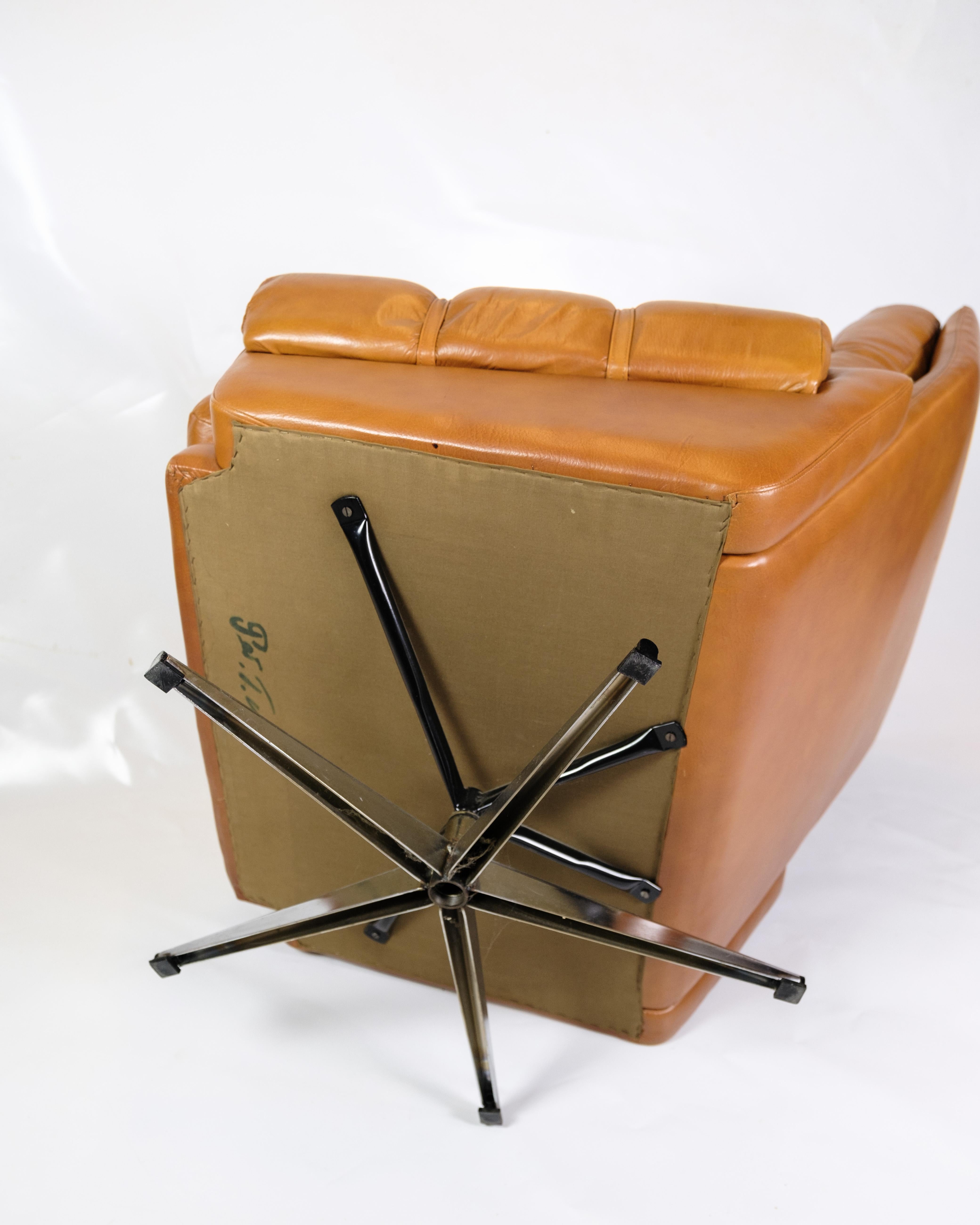 Sessel aus cognacfarbenem Leder aus den 1980er Jahren im Angebot 2