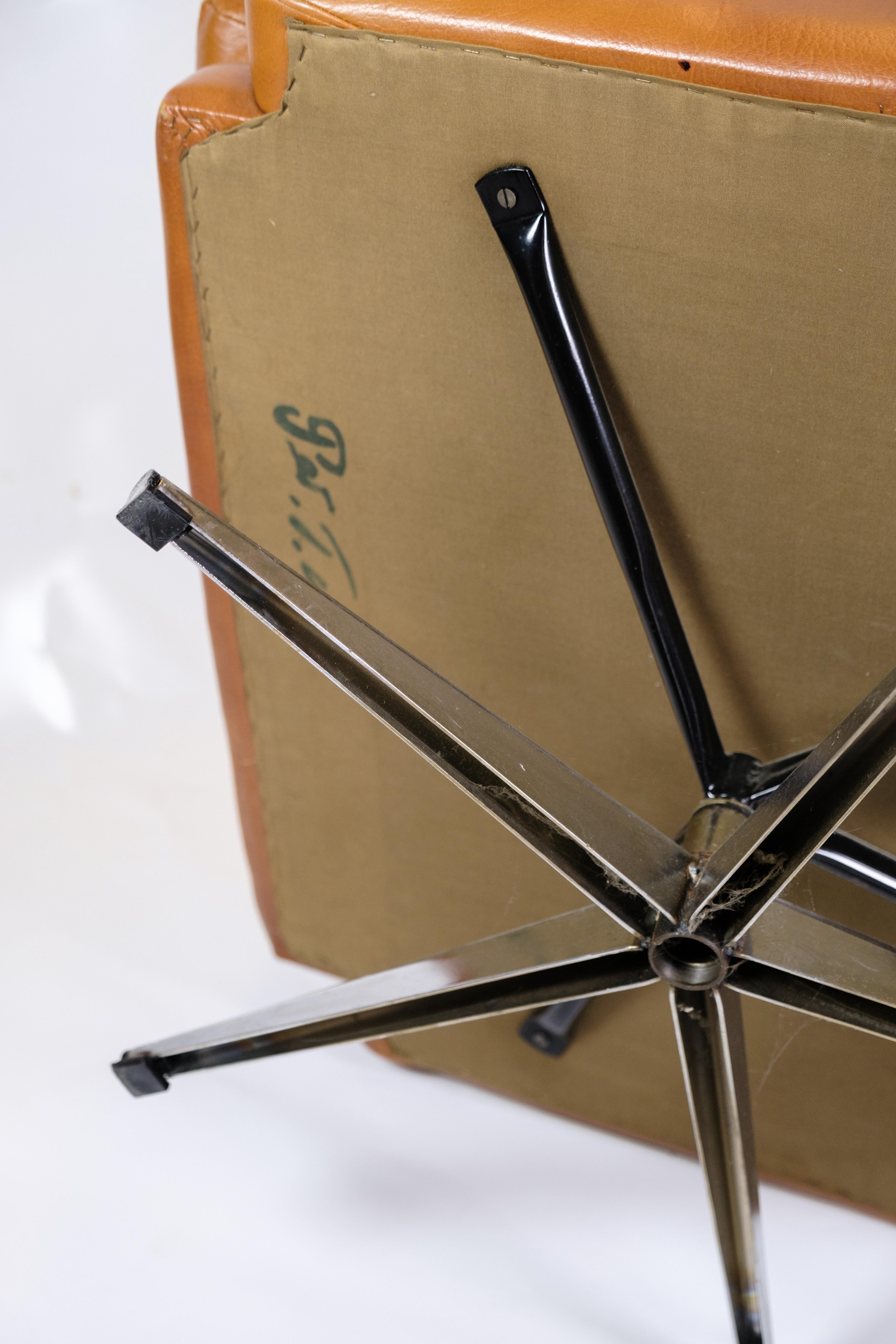 Sessel aus cognacfarbenem Leder aus den 1980er Jahren im Angebot 3