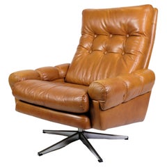 Vintage Armchair Made In Cognac Leather From 1980s