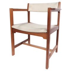 Armchair Made In Mahogany & Light Fabric By Søborg From 1960s
