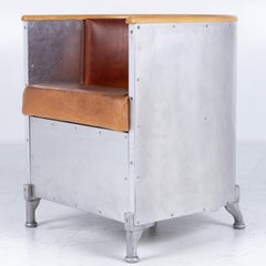 Rare 'Aluminum' armchair in natural leather by Mats Theselius