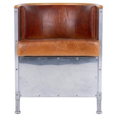 Rare 'Aluminum' armchair in natural leather by Mats Theselius