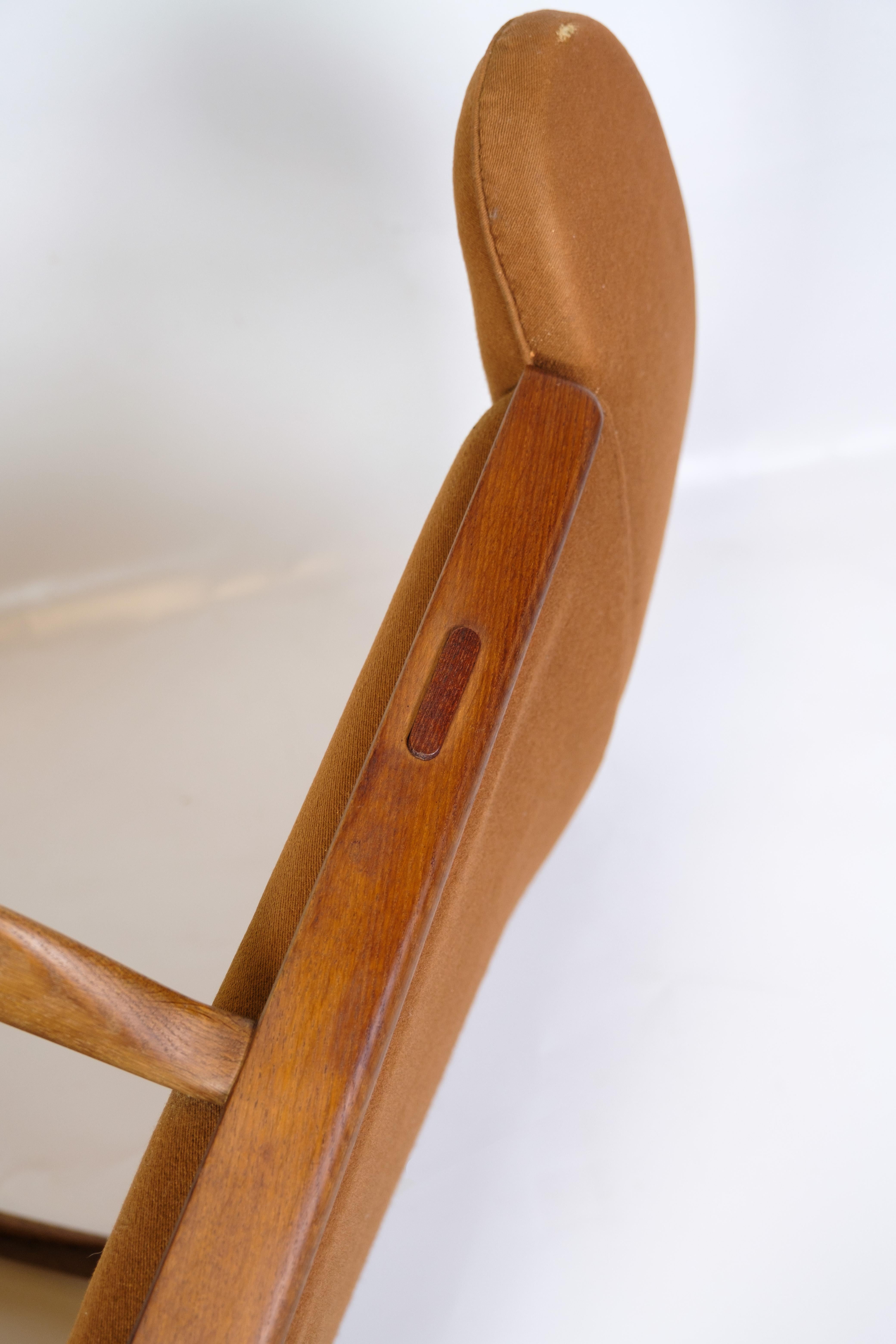 Fauteuil modèle AP 15 en Oak avec tissu orange par Hans J. Wegner des années 1950 en vente 5