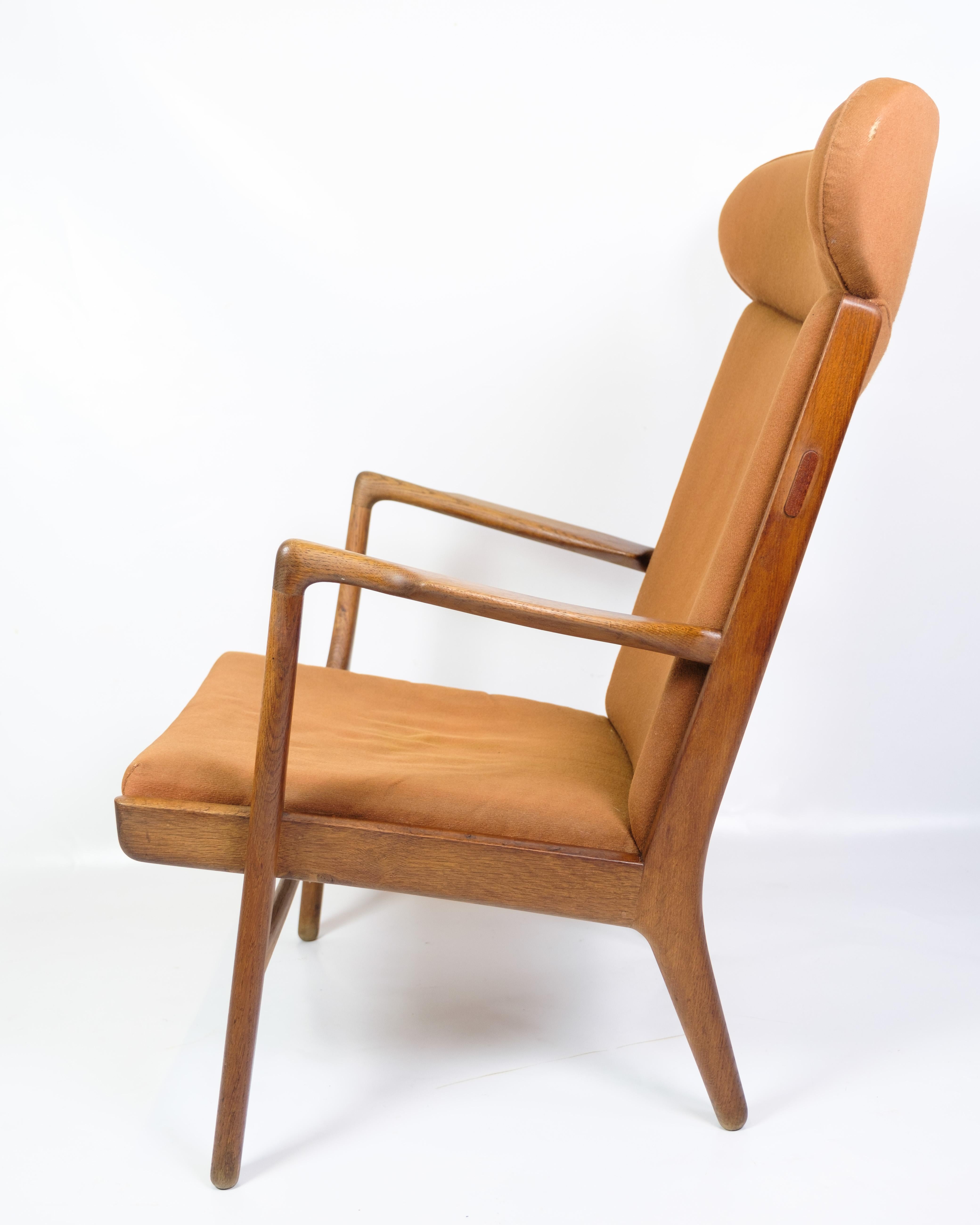 Milieu du XXe siècle Fauteuil modèle AP 15 en Oak avec tissu orange par Hans J. Wegner des années 1950 en vente