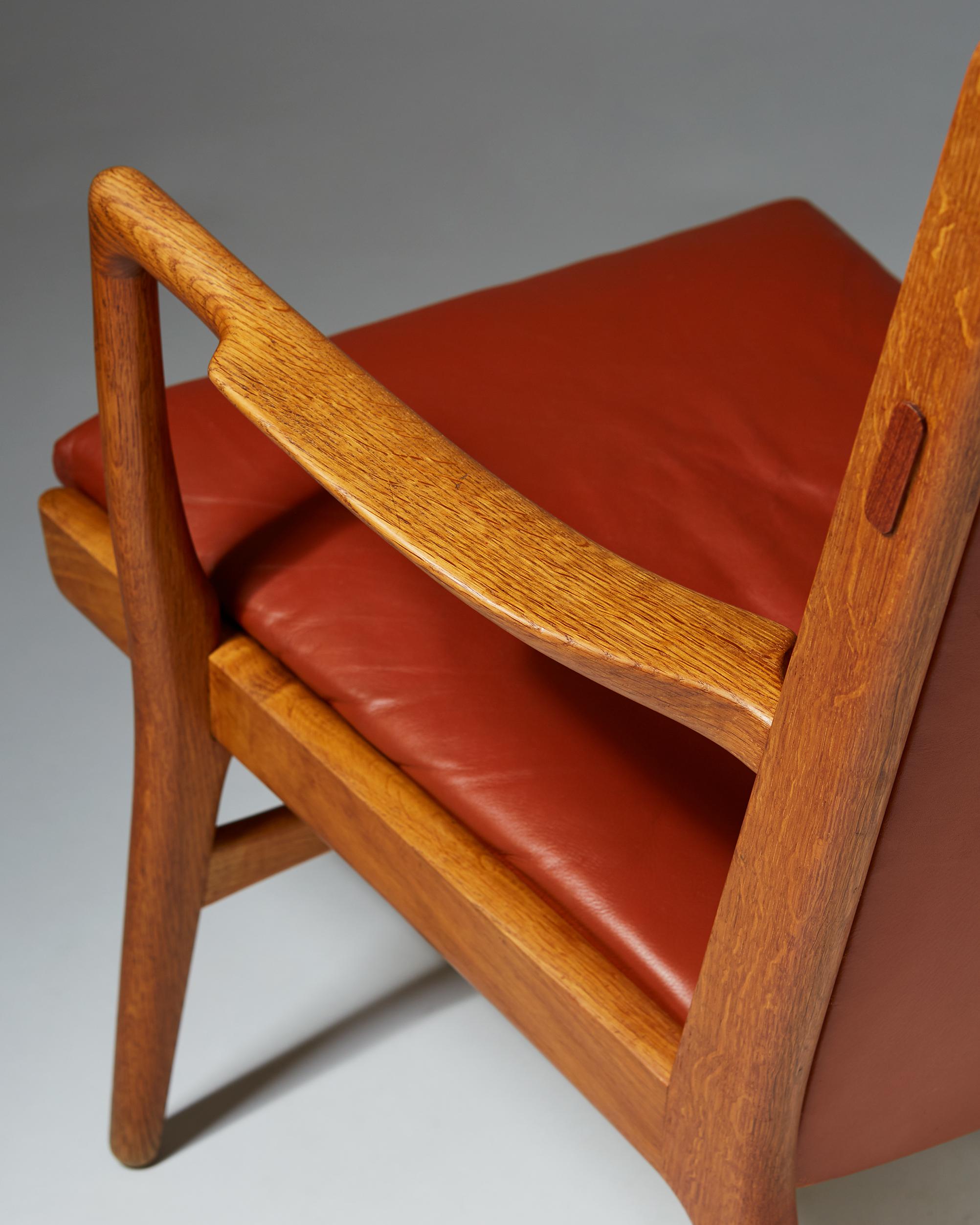 Leather Armchair Model AP16 Designed by Hans Wegner for AP Stolen, Denmark, 1950s