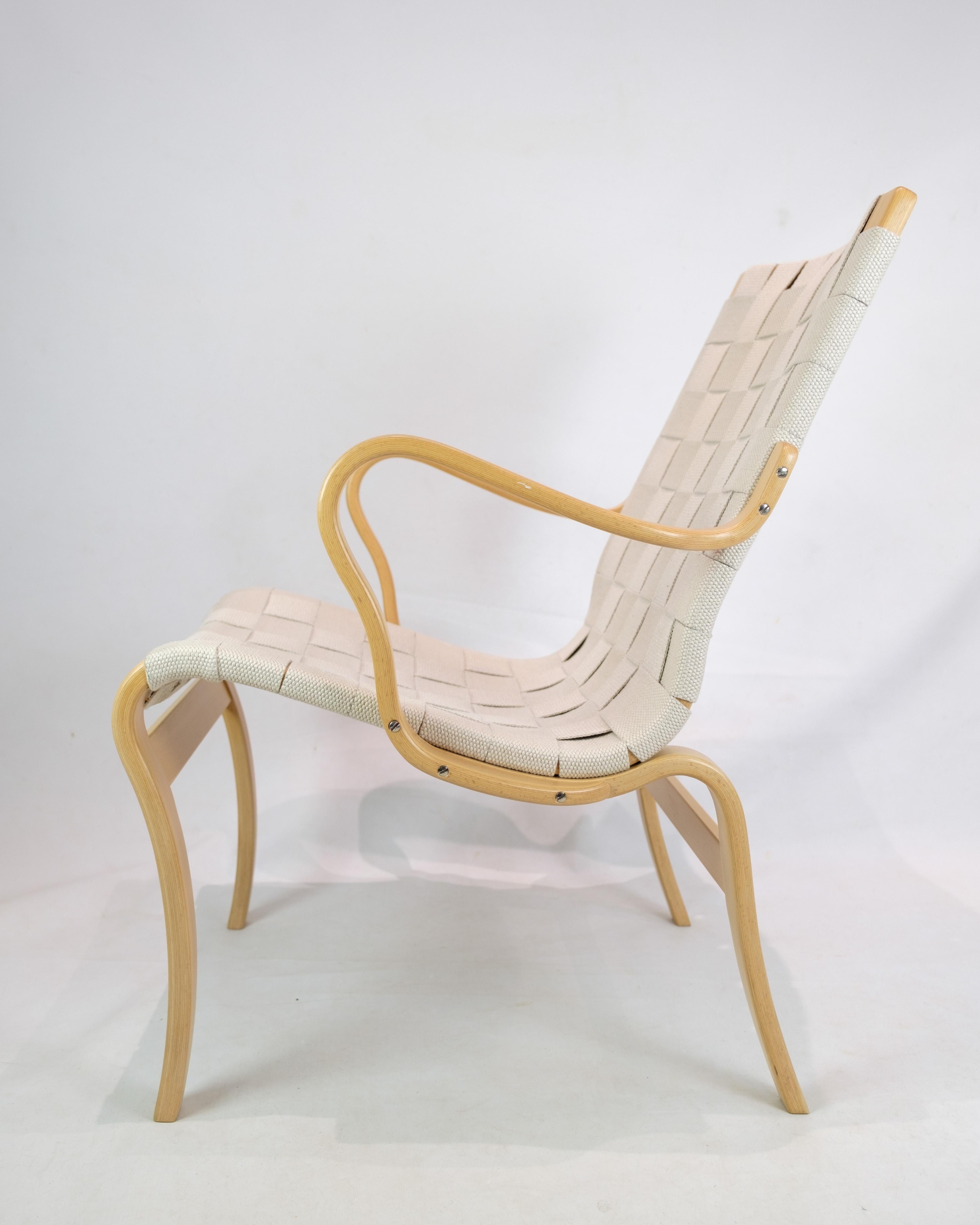Swedish Armchair Model Mina Made In Beech By Bruno Mathsson For Sale