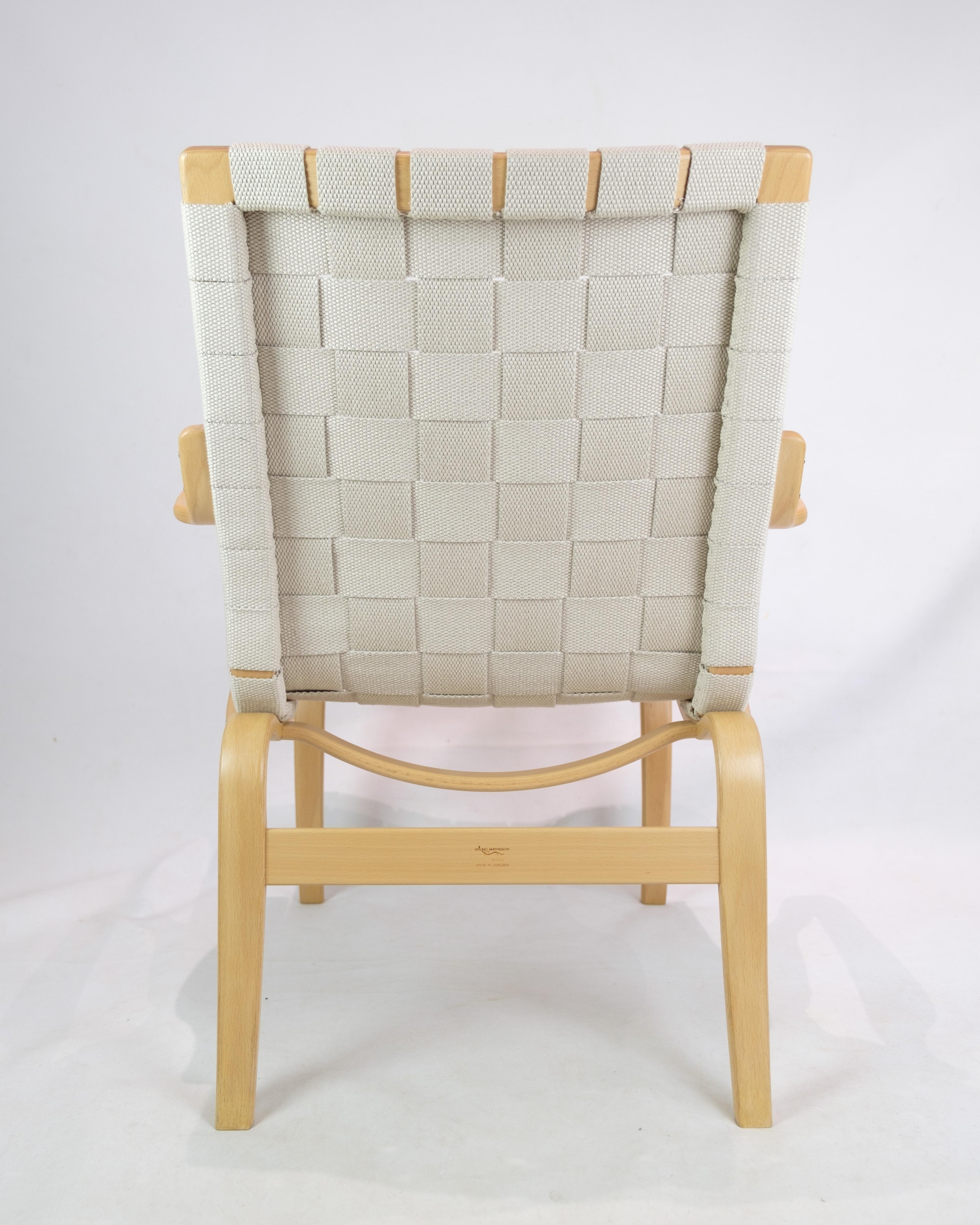 Armchair Model Mina Made In Beech By Bruno Mathsson In Good Condition For Sale In Lejre, DK