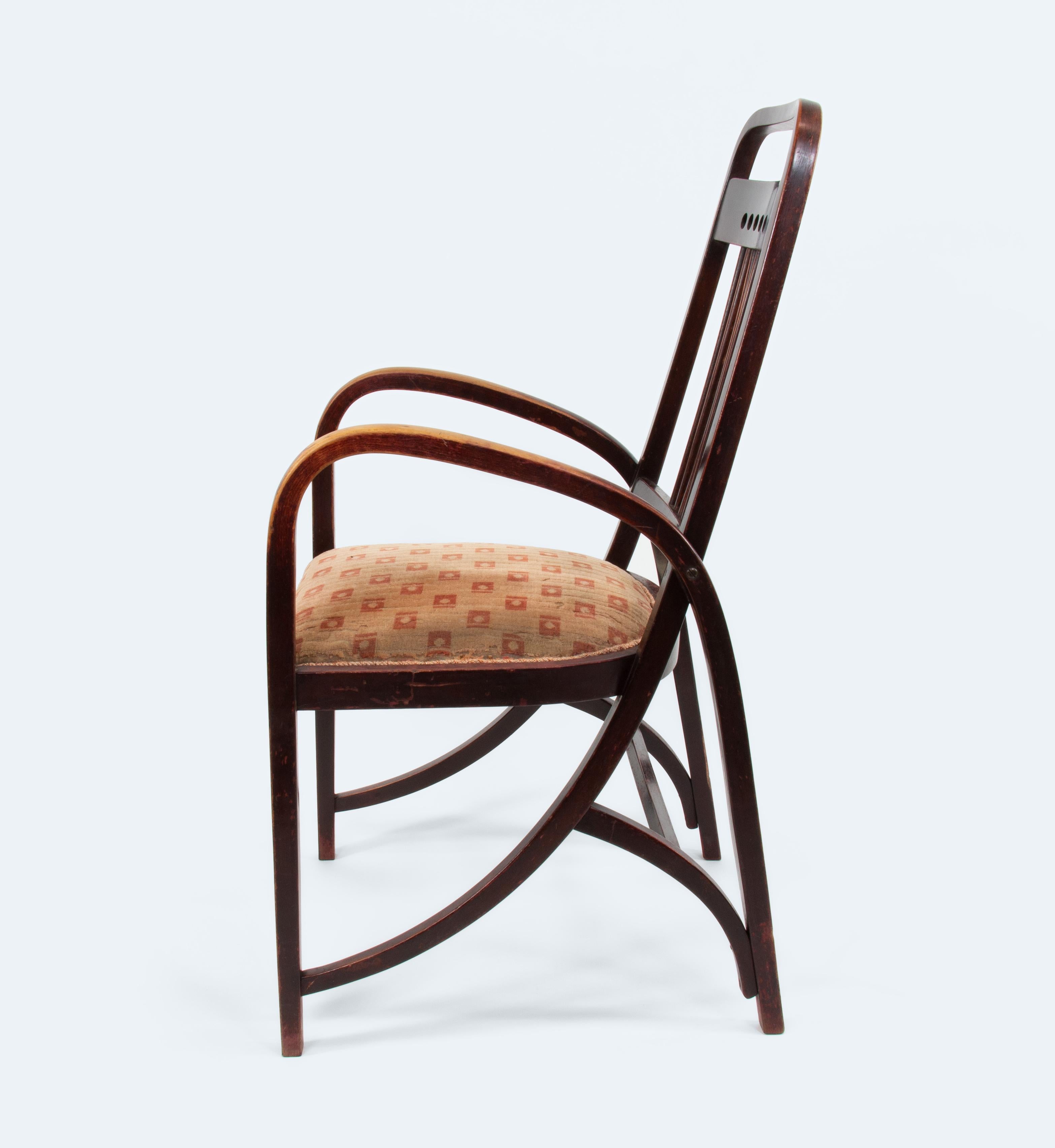 Autrichien Fauteuil modèle n° 511 par Wiener Werkstätten pour Thonet à la manière d'un musée, 1904 en vente