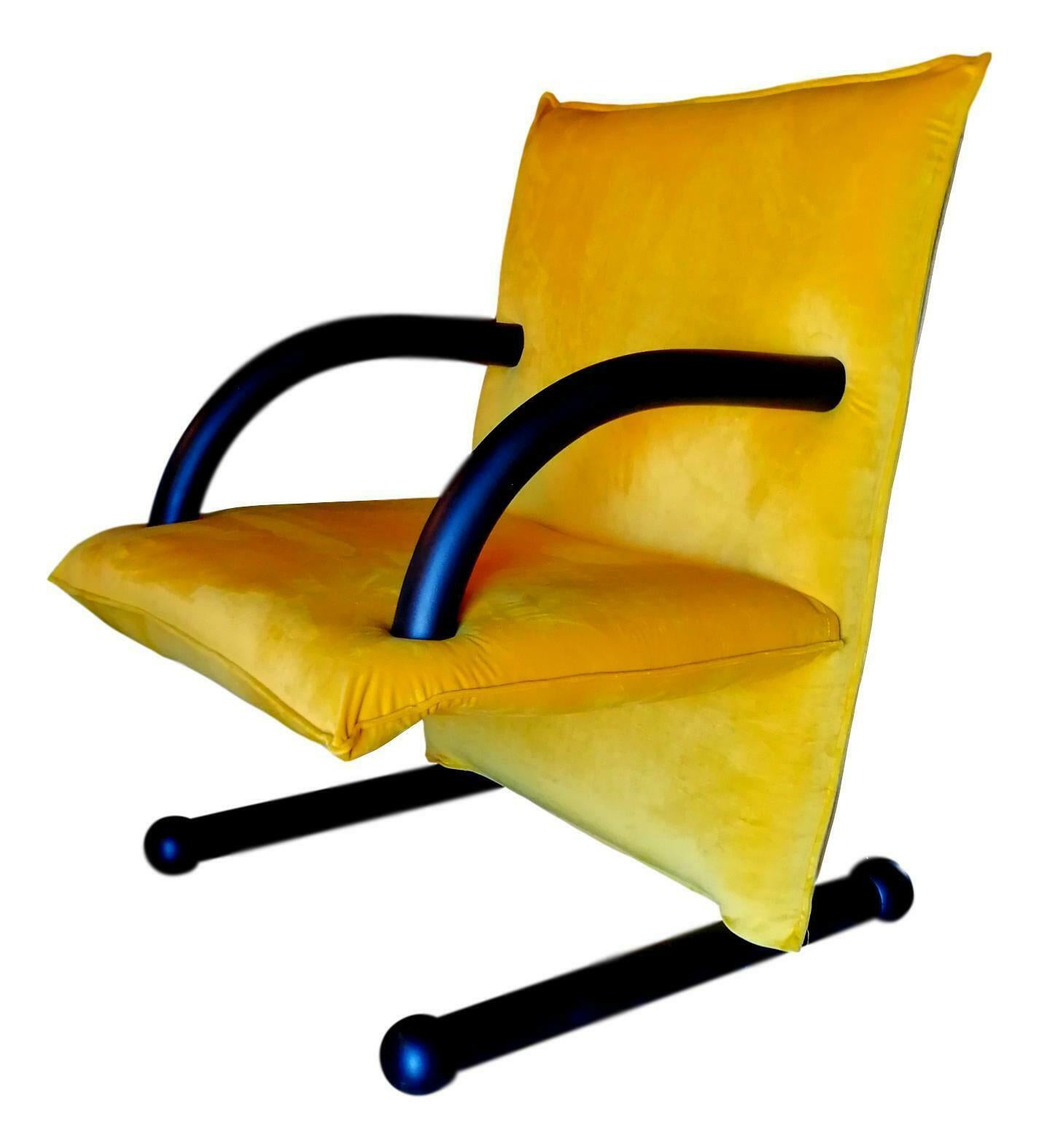 Velours Fauteuil modèle « T-Line » de Burkhard Vogtherr, années 1980 en vente