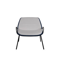 Armchair Munch with half arm in fabric and boucle handcrafted by Murmurio