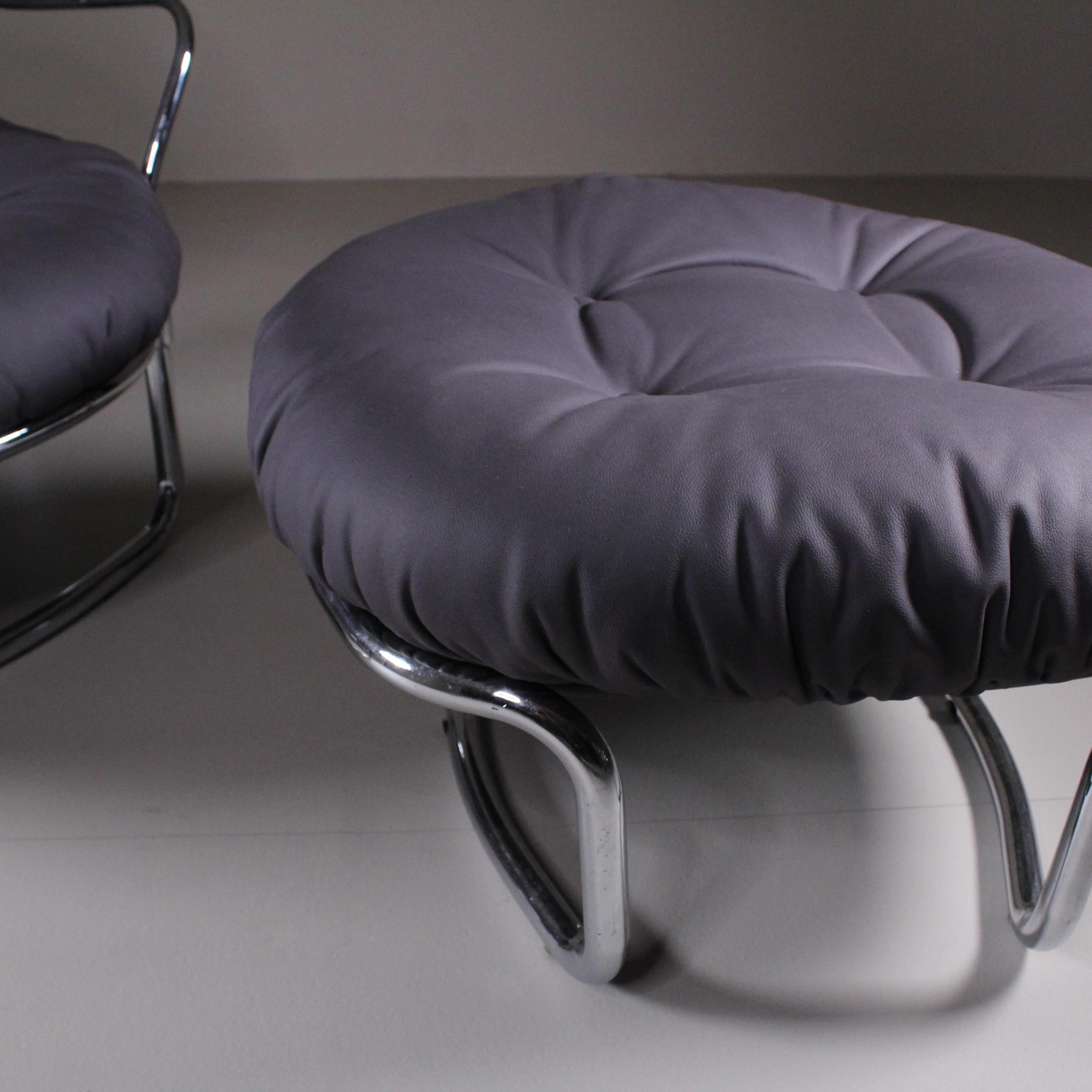 Acier Fauteuil n 915, Carlo De Carli, Cinova, années 70 en vente