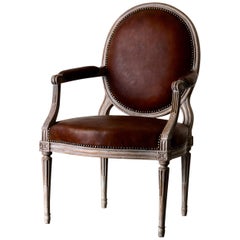 Armchair Neoclassical French White Signed Chevigny France Armchair Neoclassical French White Signed Chevigny France