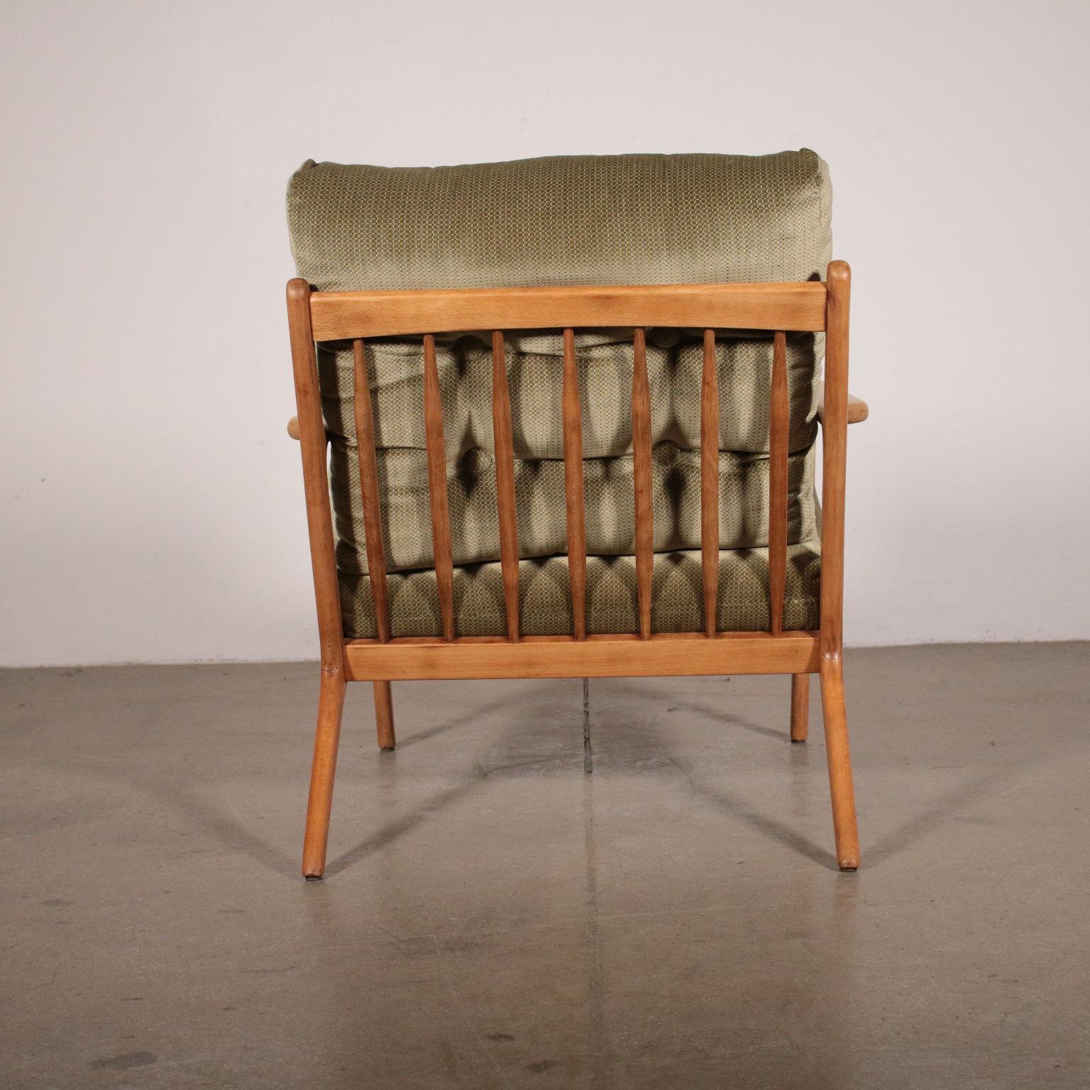 Mid-20th Century Armchair Nordic Style Velvet Upholstery Vintage, Italy, 1960s
