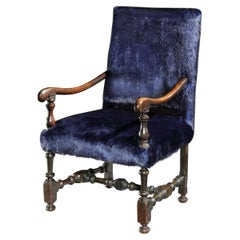 Sillón Roble Siglo 17 Tapizado Piel sintética Azul Marino Funky Fun