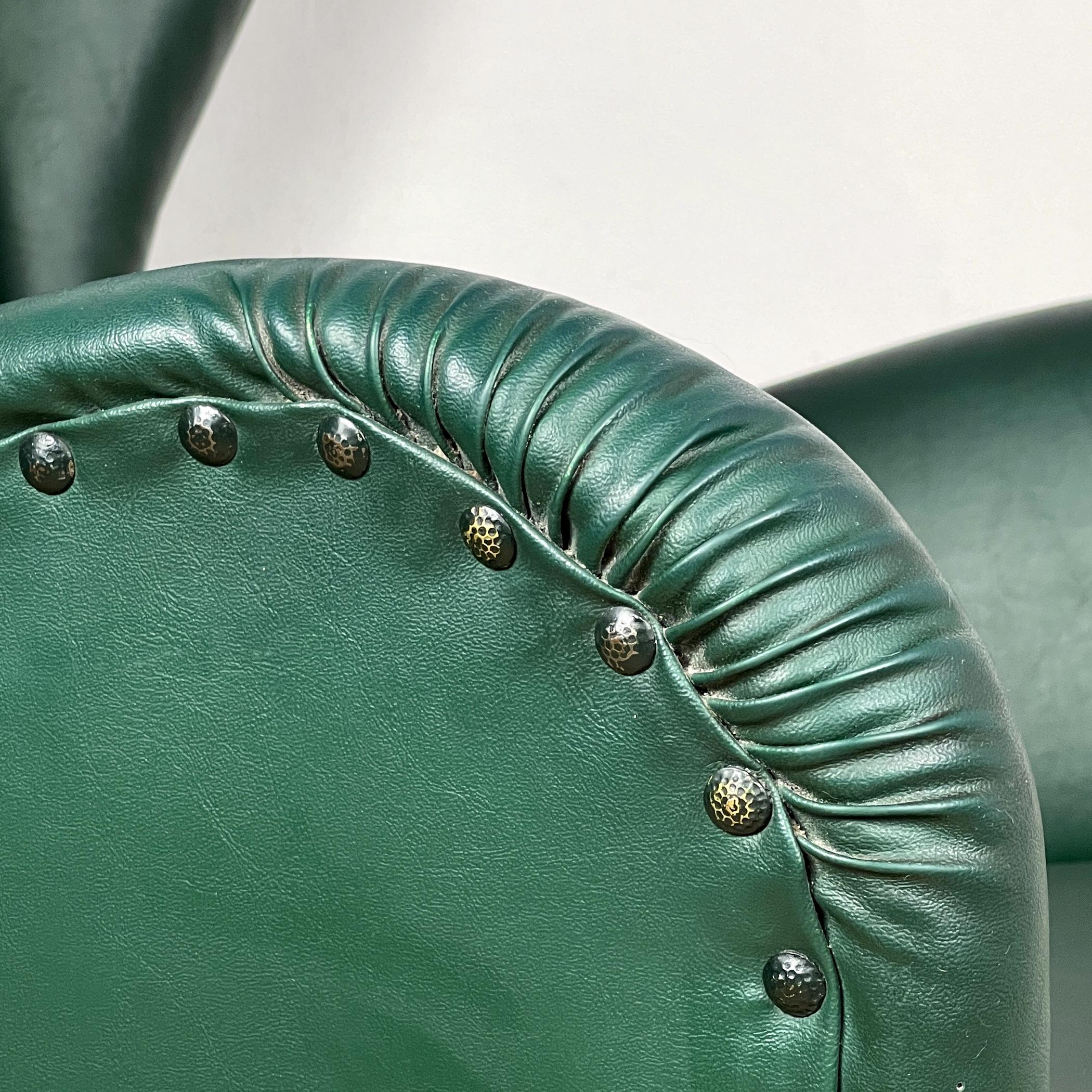 Armchair of Paolo Buffa Italy 1950s Green leather 1