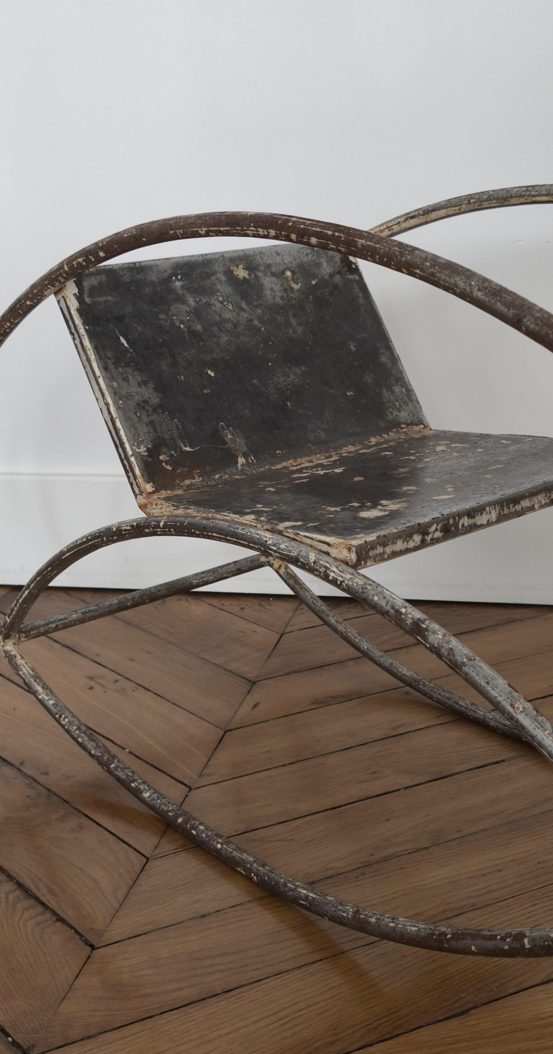 Armchair or rocking chair by Jean Michel Sanejouan - Atelier A, MMM 1970s France For Sale 12