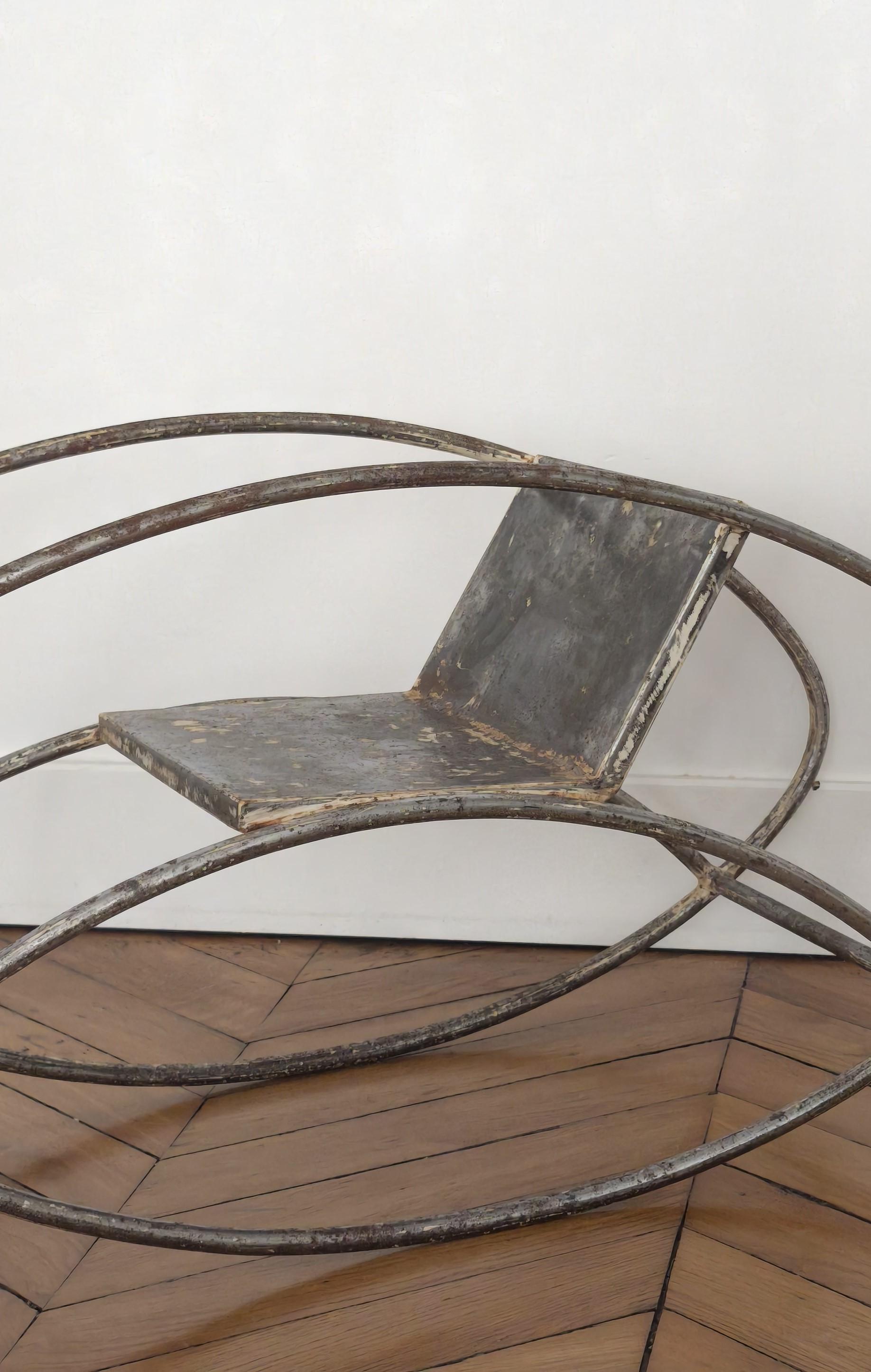 Armchair or rocking chair by Jean Michel Sanejouan - Atelier A, MMM 1970s France For Sale 2