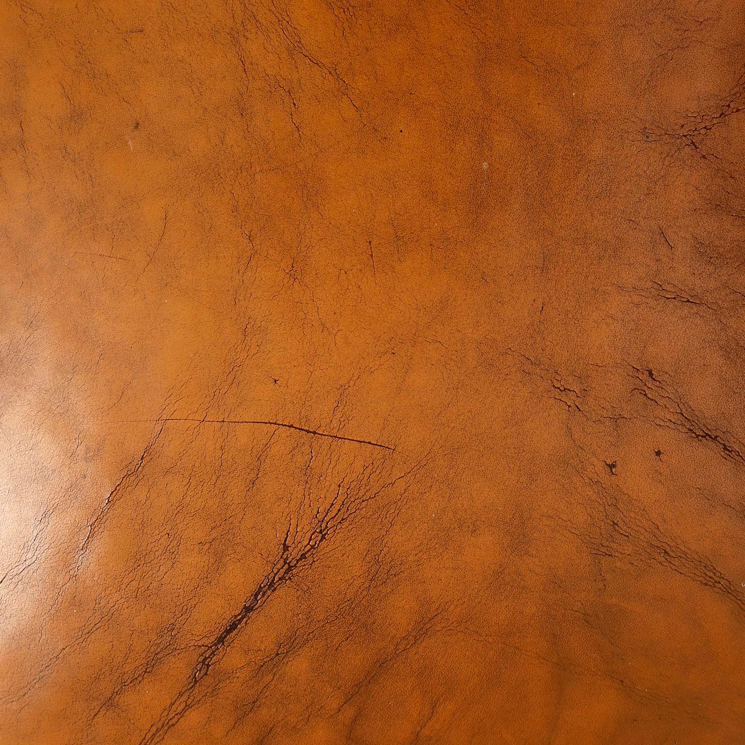 Sillón, cuero coñac patinado Madera, Austria, años 50 en venta 7