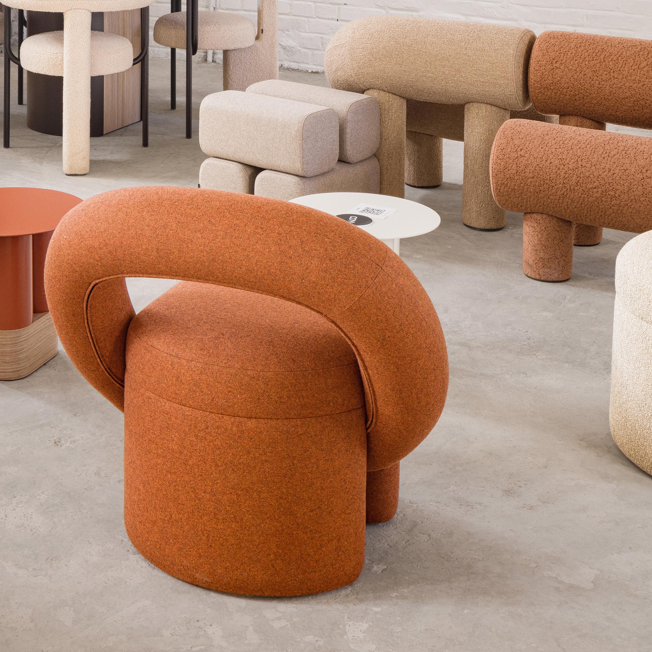 Armchair Play by WOO, Fabric Upholstered Sculptural Chair, Minimalist Lounge For Sale 1
