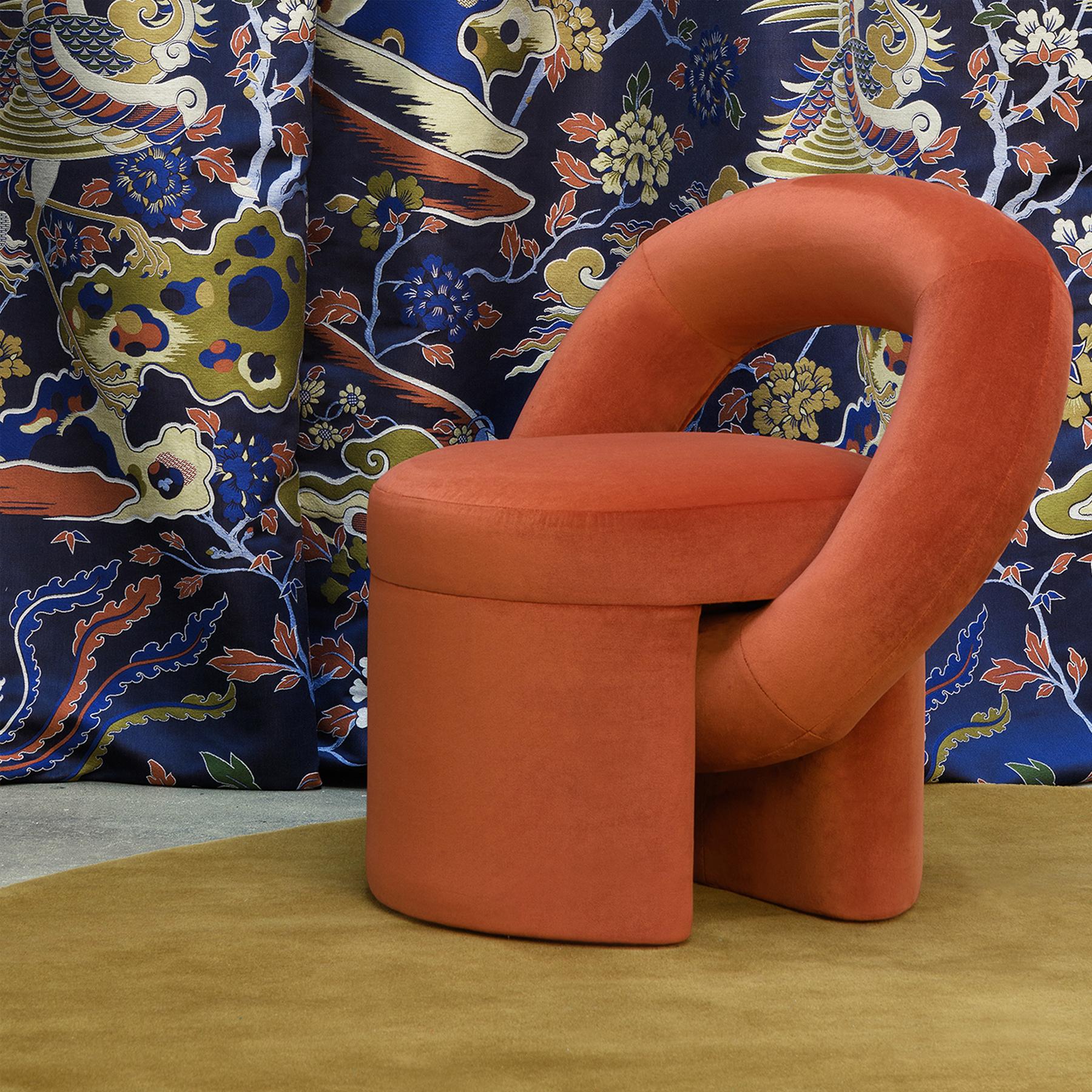 Armchair Play by WOO, Fabric Upholstered Sculptural Chair, Minimalist Lounge For Sale 2