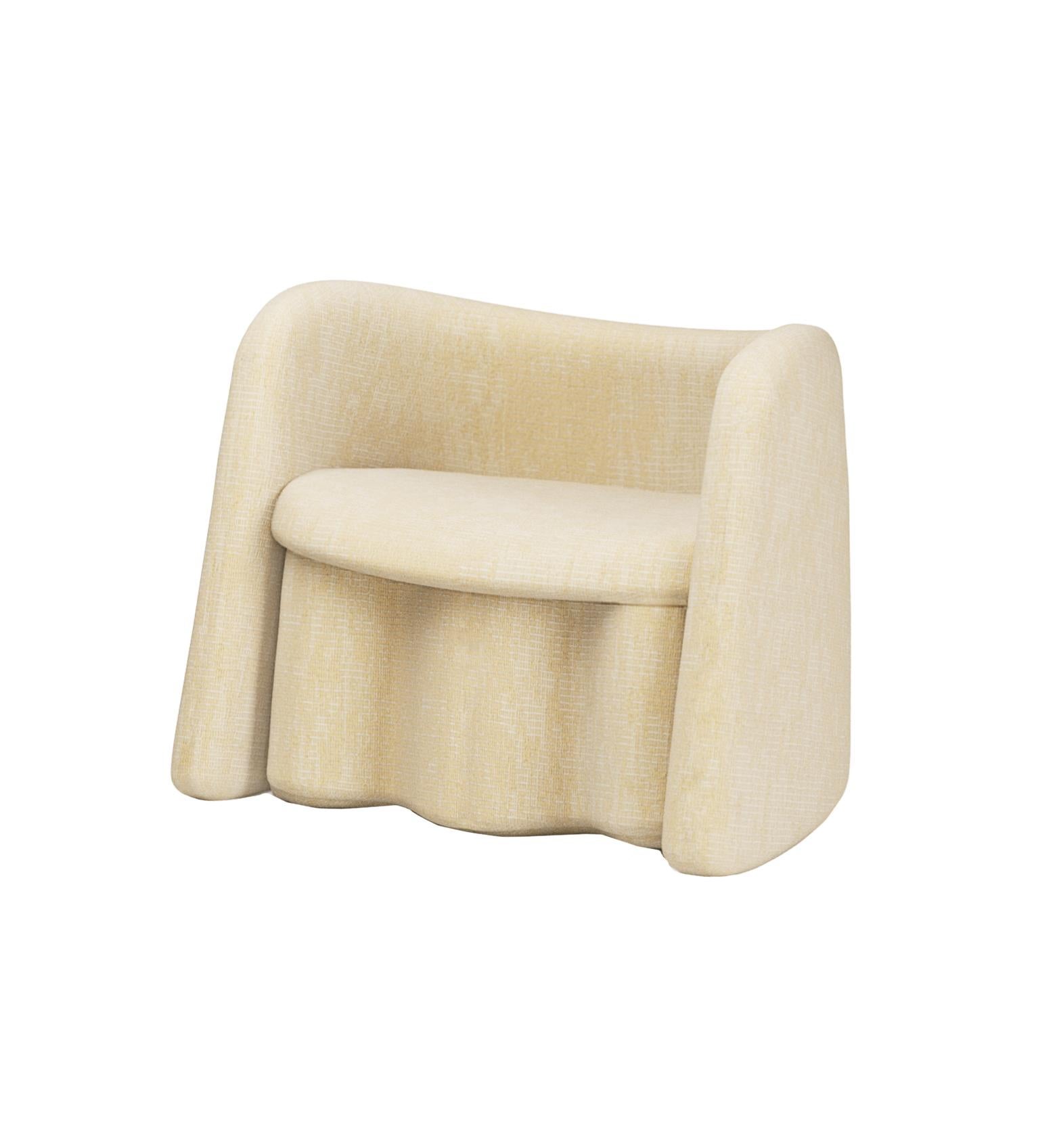 Portugais Fauteuil de collection Plisse beige Kvadrat par Alter Ego Studio en vente