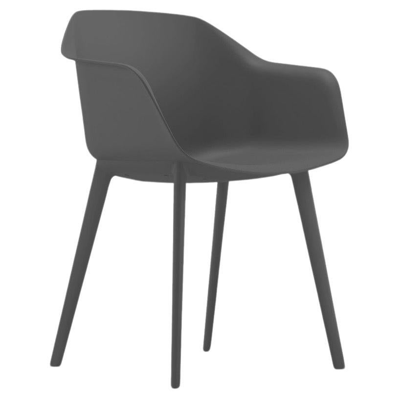 Armchair Poly in plastic reinforced col. antracithe for indoor modern design  For Sale