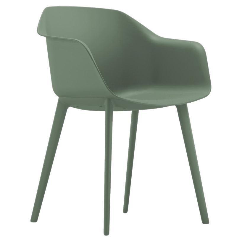 Armchair Poly made of reinforced plastic sage green for indoor modern design 