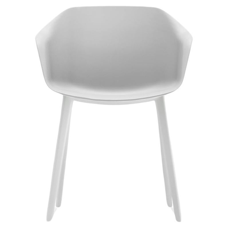 Armchair Poly made of reinforced plastic white color for indoor modern design  For Sale