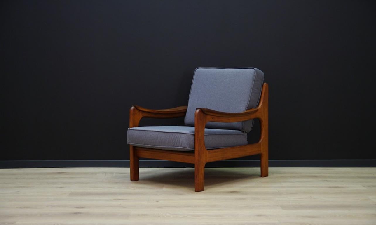 Mid-Century Modern Armchair Retro Classic Danish Design 1970s Gray For Sale