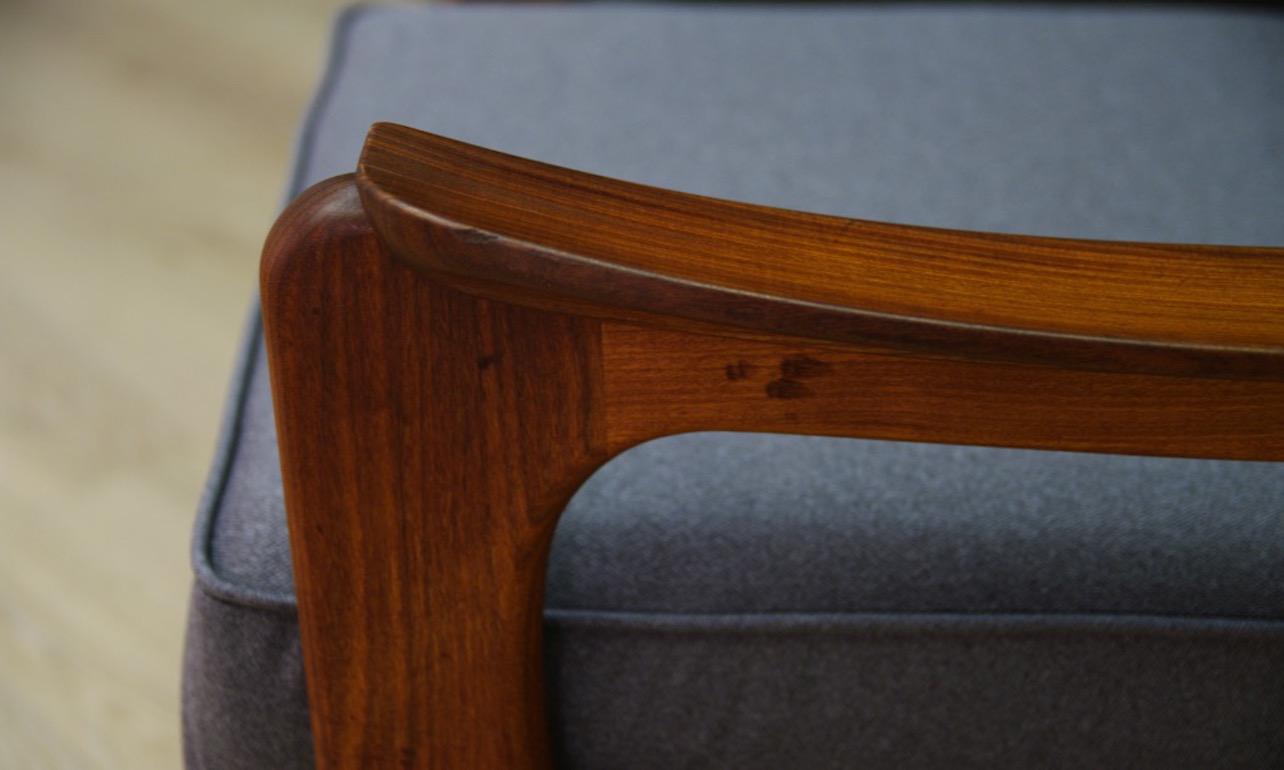 Upholstery Armchair Retro Classic Danish Design 1970s Gray For Sale
