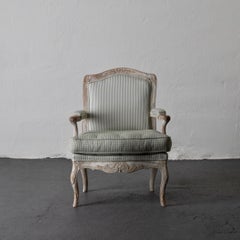 Armchair Rococo Swedish White Light Green, Sweden