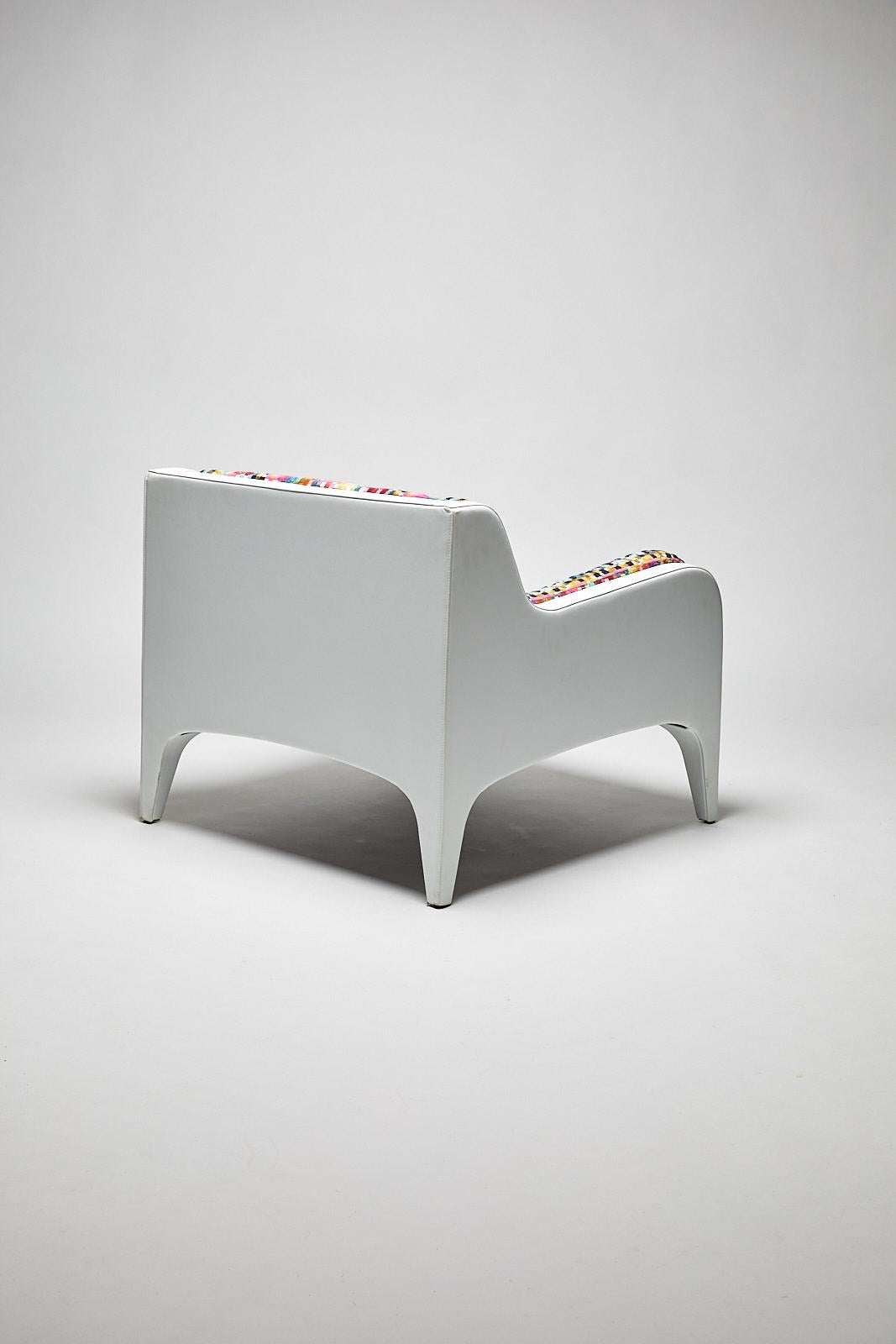 Armchair SEASON by Reda Amalou Design - White Leather For Sale 1