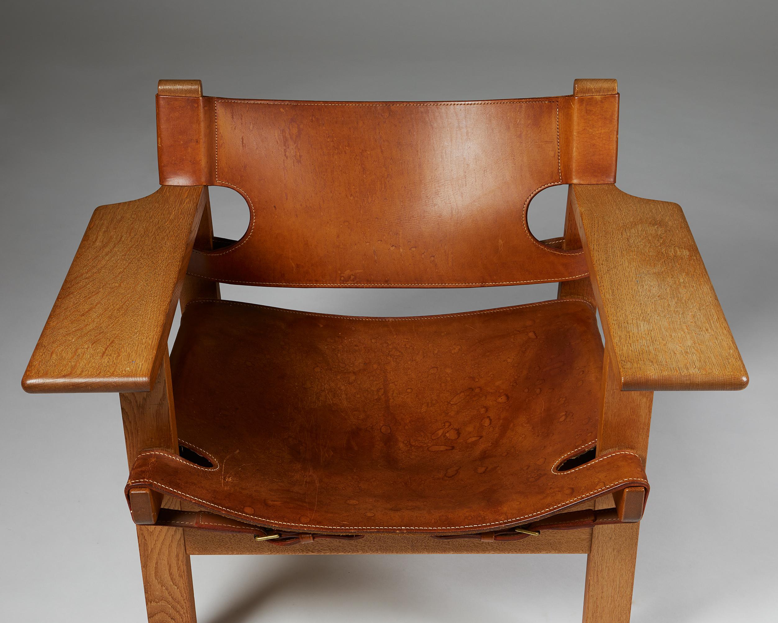 Leather Armchair “Spanish” Designed by Börge Mogensen for Fredericia Stolefabrik
