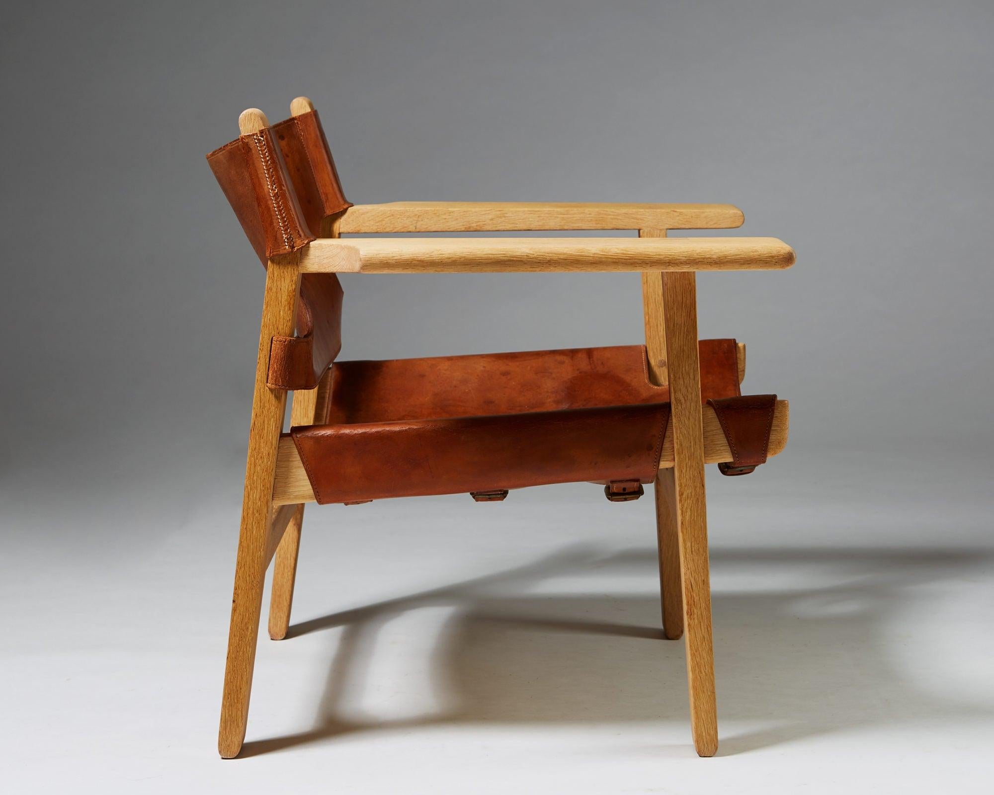 Mid-Century Modern Armchair “Spanish” Designed by Børge Mogensen for Erhard Rasmussen, Denmark
