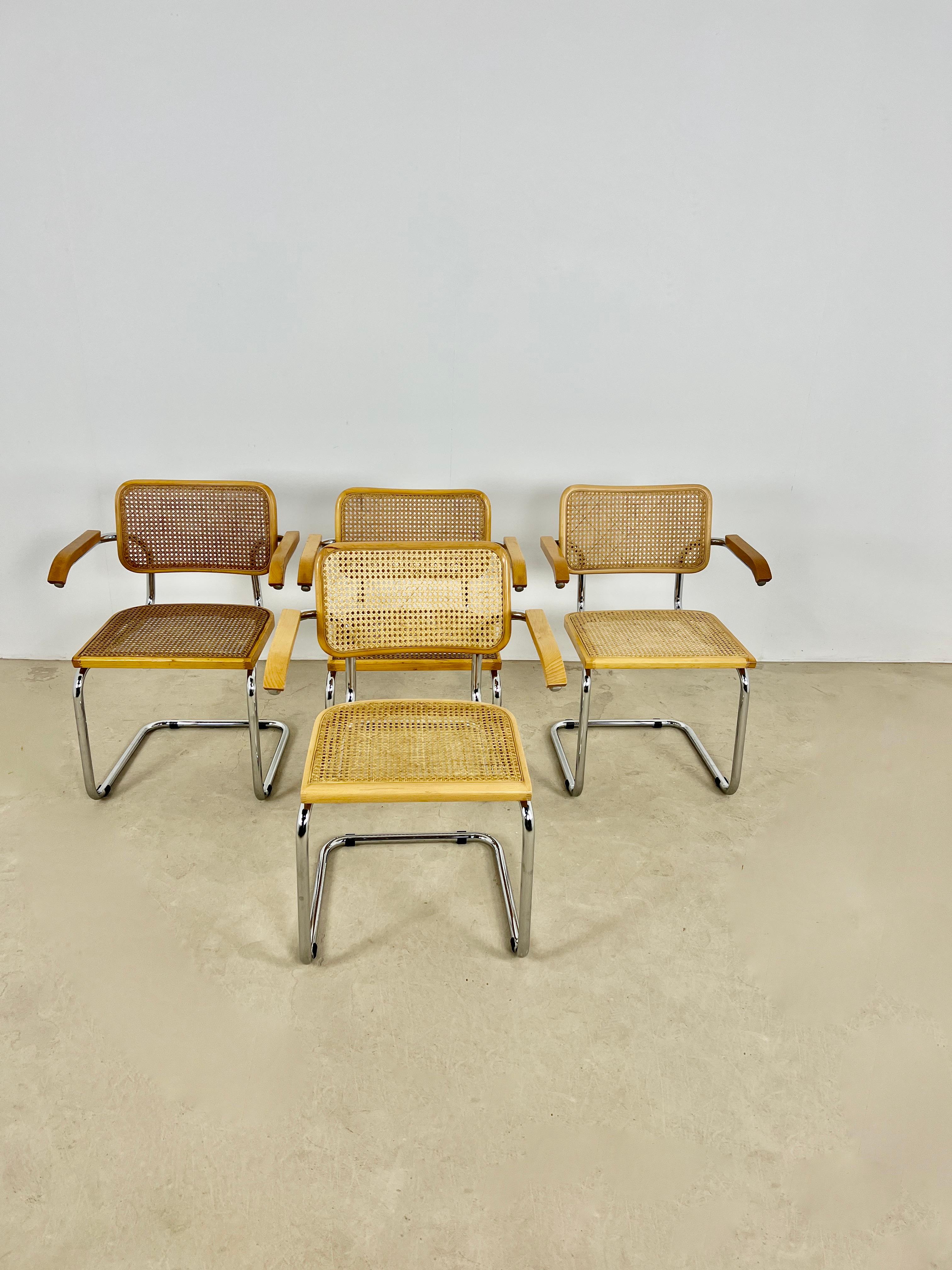 Armchair Style Chairs B32 by Marcel Breuer Set 4 4