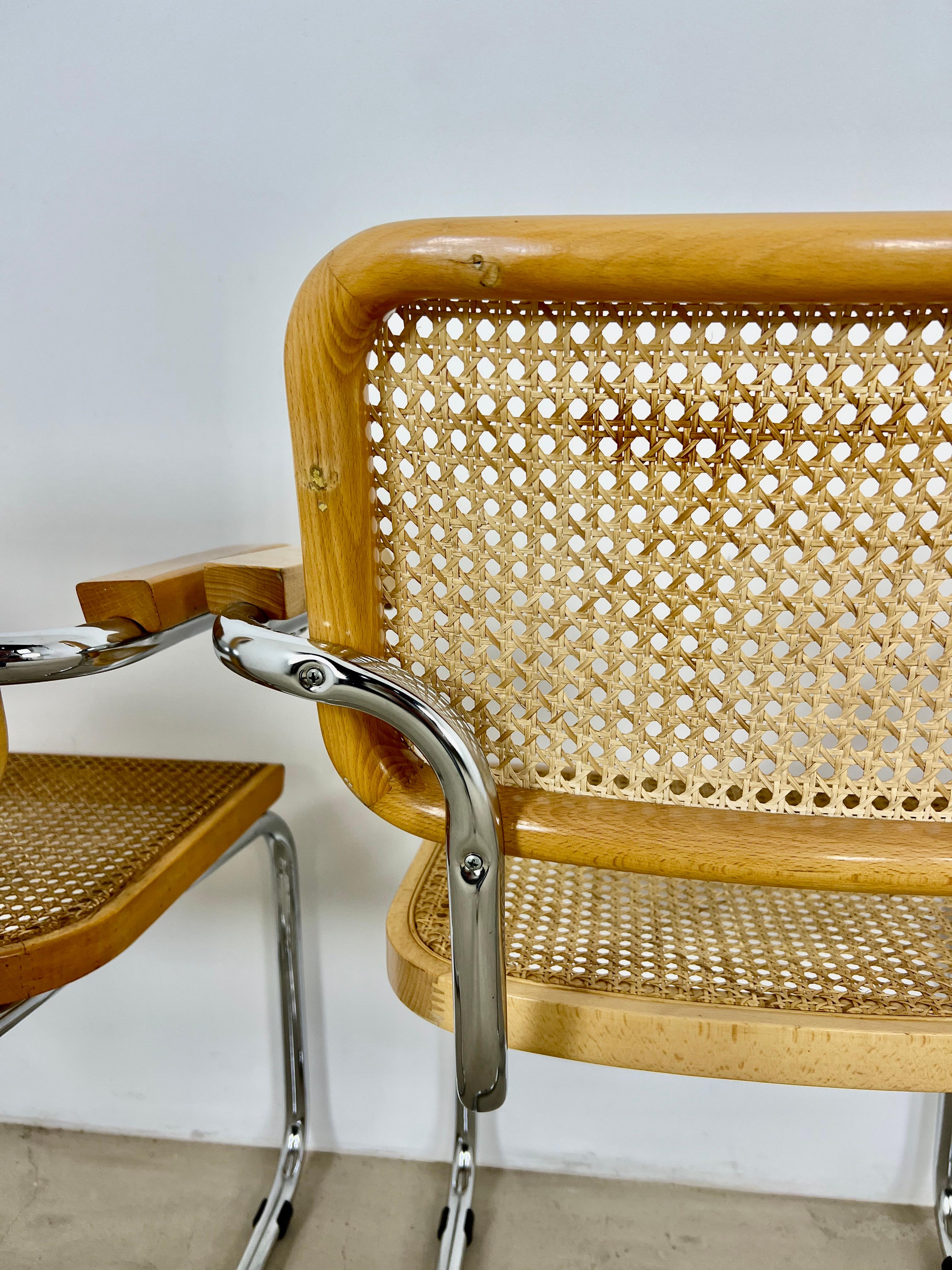 Metal Armchair Style Chairs B32 by Marcel Breuer Set 4