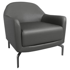 Poltrona Suen, Colore Pelle Grigio