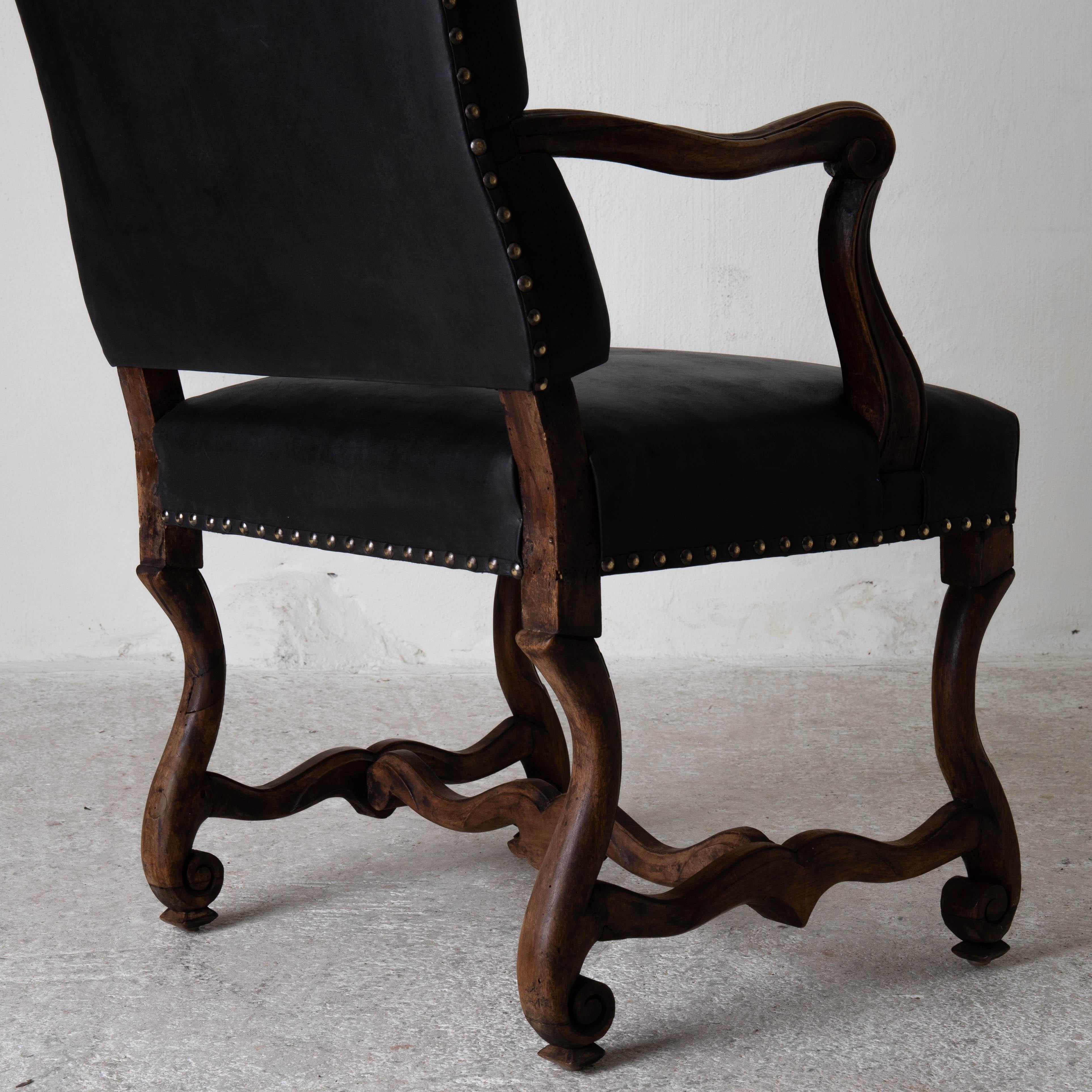 Armchair Swedish Black Baroque Period 1650-1750, Sweden 5