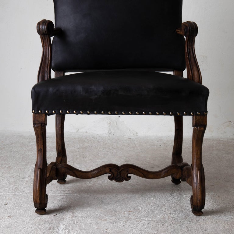 Armchair Swedish Black Baroque Period 1650-1750, Sweden For Sale 12