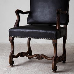 Fauteuil suédois de style baroque noir Période 1650-1750, Suède