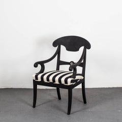 Armchair Swedish Black Neoclassical, 19th Century Sweden