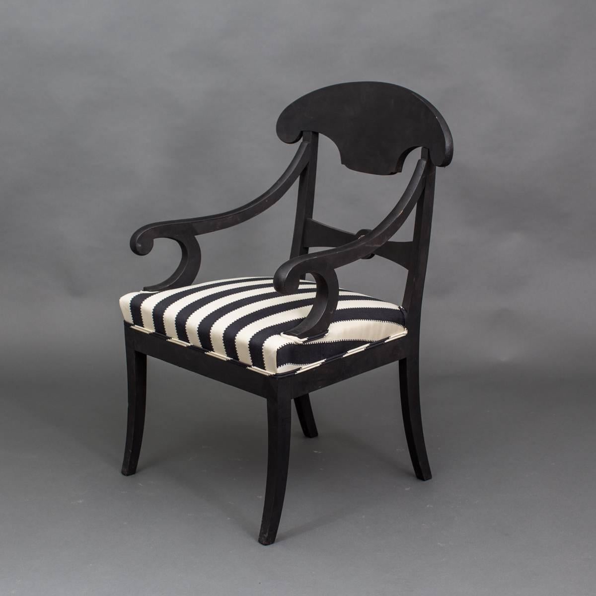 Armchair Swedish Black Neoclassical, 19th Century Sweden For Sale 2