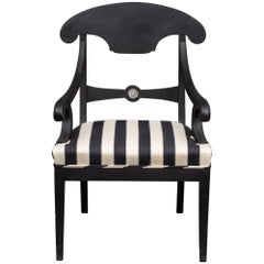 Armchair Swedish Black Neoclassical, 19th Century Sweden