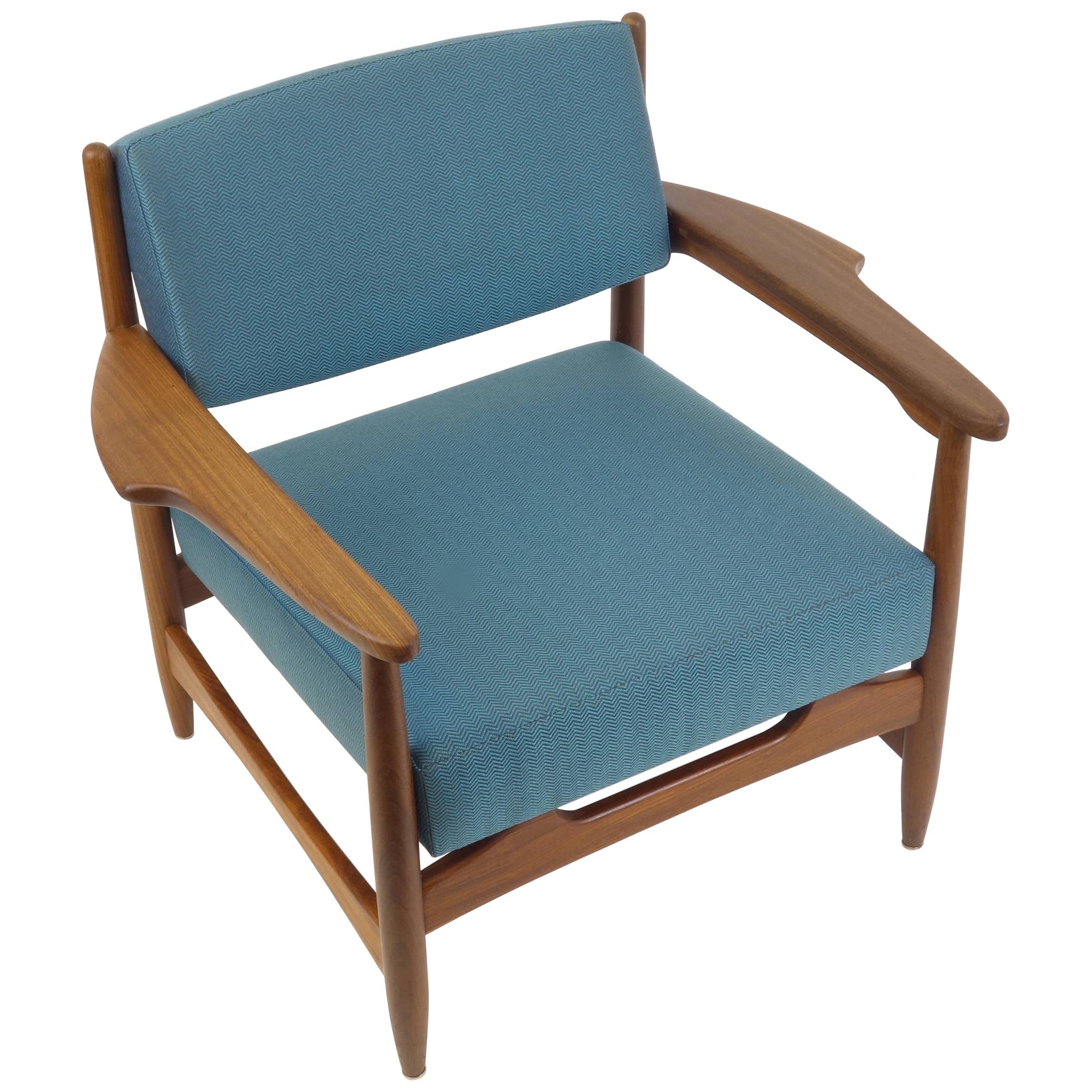 Armchair Teakwood Danish Design in the Style of Finn Juhl Denmark 1960s For Sale