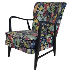 Armchair, textile “Melody” by Stig Lindberg, Sweden